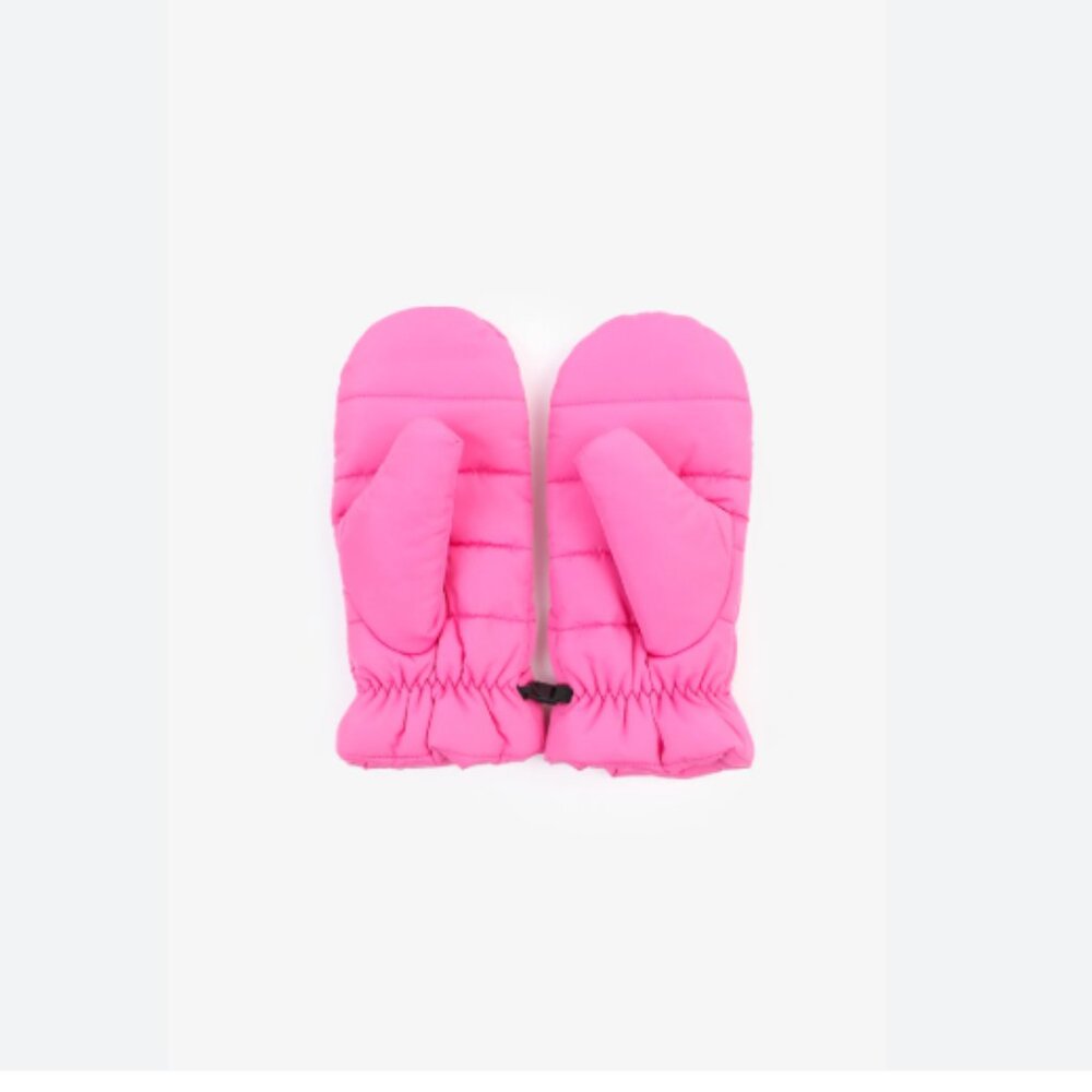 ARITZIA TNA HOT PINK PUFFER MITTENS Gloves Down M/L Medium Largeโ
